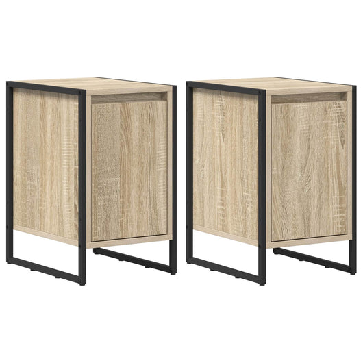 Comodino 2 pz-Set di 2 Tavolino da notte Sonoma 39,5 x 30 x 50 cm Legno multistrato 762165