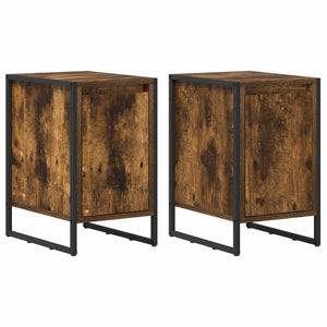 Comodino 2 pcs Quercia Fumosa 39,5 x 30 x 50 cm 886647