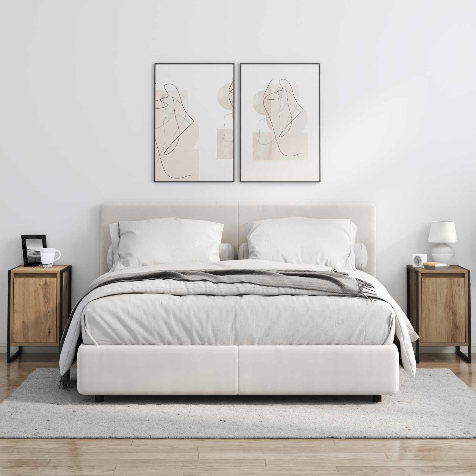 Comodino 2 pcs Rovere Artigianale 39,5 x 30 x 50 cm 886653