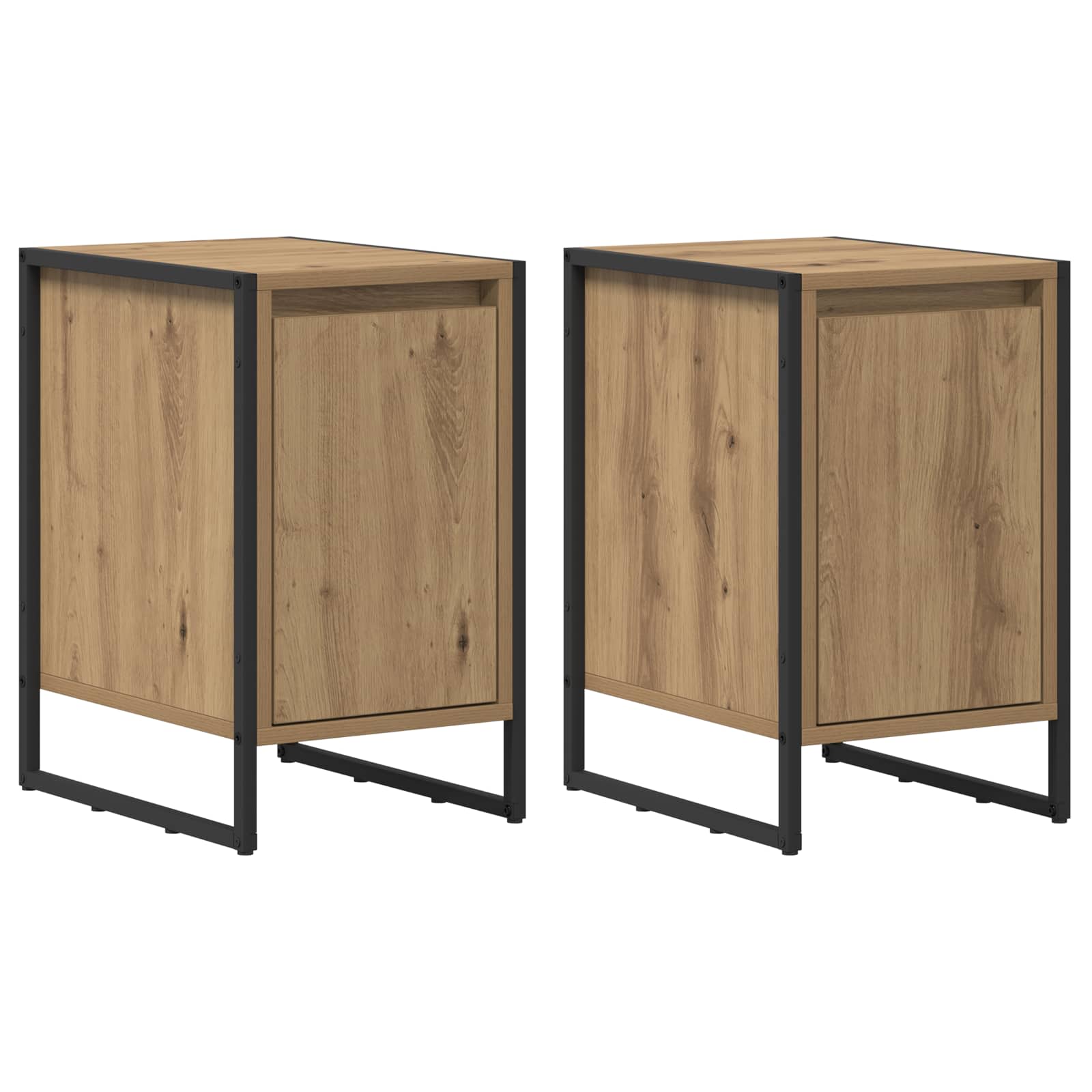 Comodino 2 pz-Set di 2 Tavolino da notte Rovere Artigianale 39,5 x 30 x 50 cm 569102