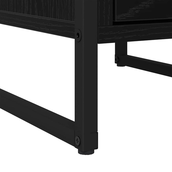 Comodino Rovere Nero 39,5 x 30 x 50 cm Legno multistrato 886654