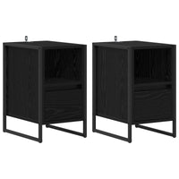 Comodino 2 pcs Rovere Nero 39,5 x 30 x 50 cm Legno multistrato 886655