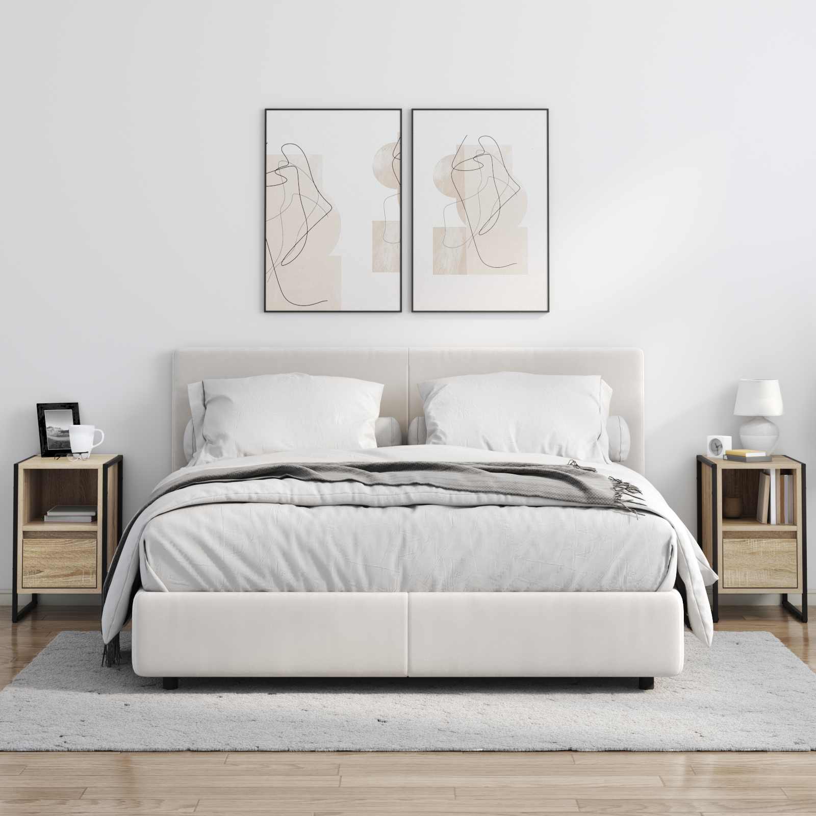 Comodino 2 pcs Sonoma 39,5 x 30 x 50 cm Legno multistrato 886657