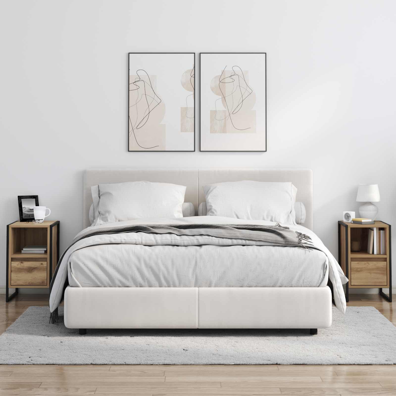 Comodino 2 pcs Rovere Artigianale 39,5 x 30 x 50 cm 886665