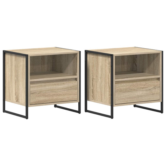 Comodino 2 pcs Sonoma 50 x 39,5 x 50 cm Legno multistrato 886669