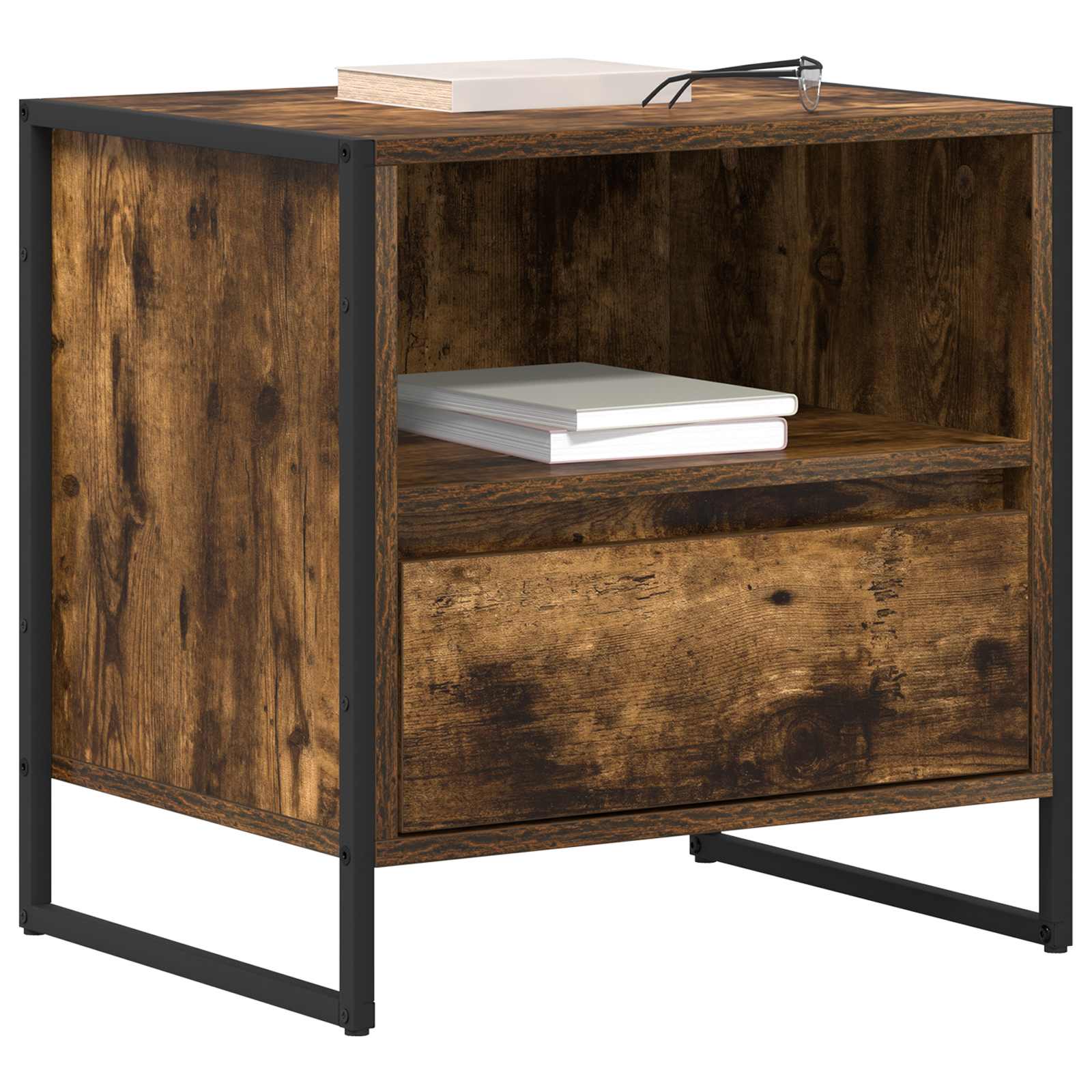 Comodino con cassetto 2 pcs Quercia Fumosa 50 x 39,5 x 50 cm 886671