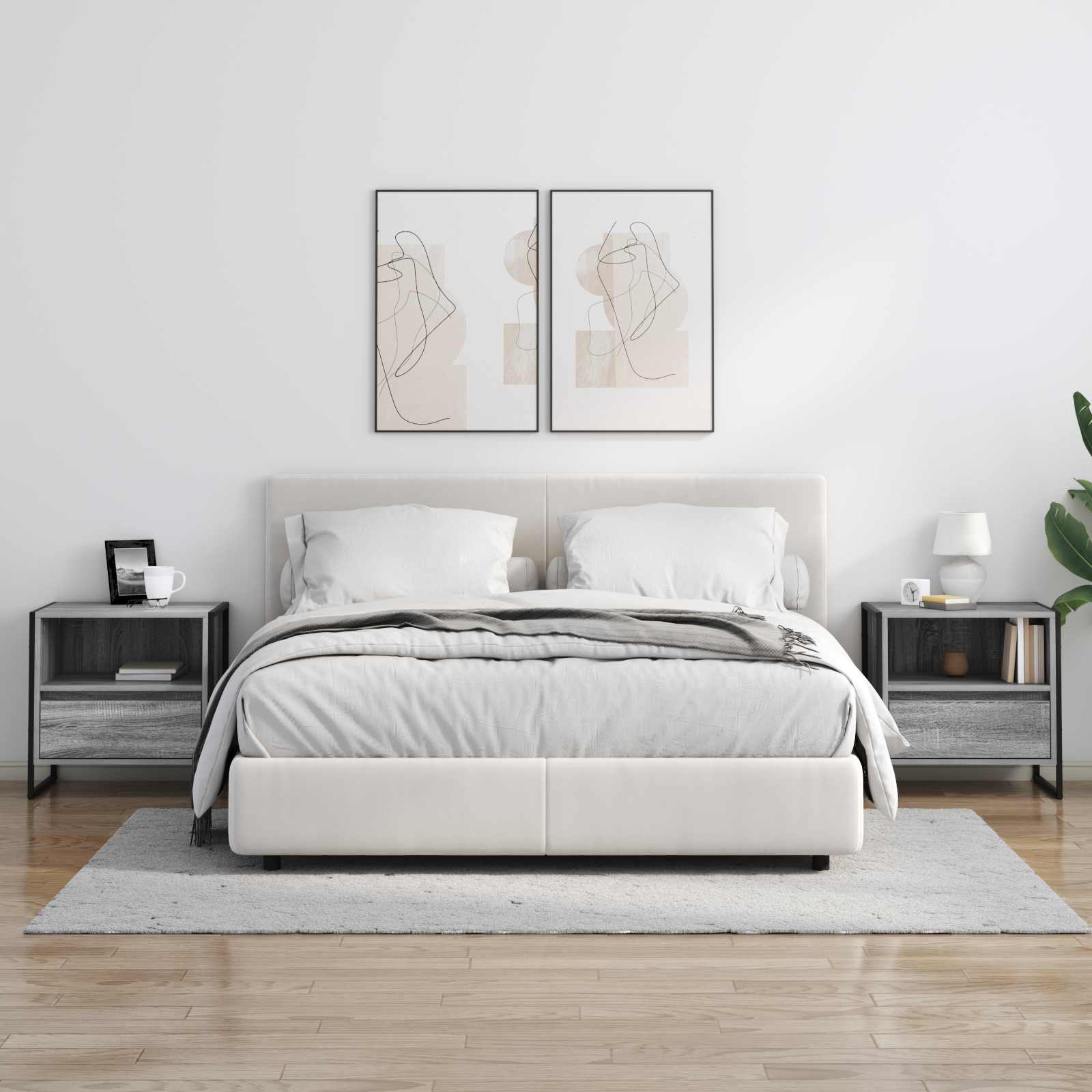 Comodino con cassetto 2 pcs Grigio Sonoma 50 x 39,5 x 50 cm 886673