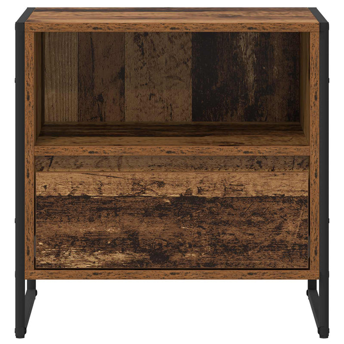 Comodino con cassetto 2 pz-Set di 2 Tavolino da notte Legno vecchio 50 x 39,5 x 50 cm