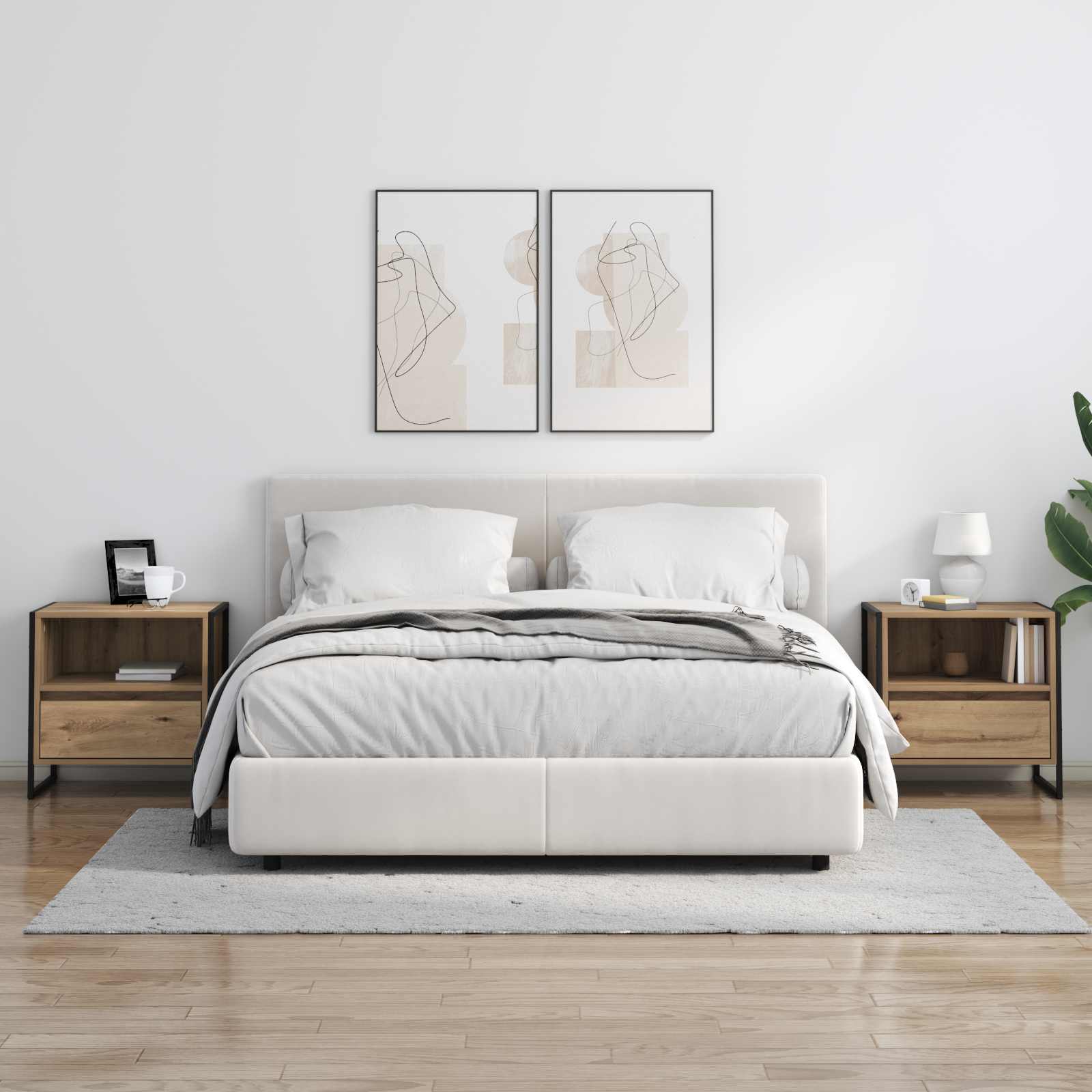 Comodino Rovere Artigianale 50 x 39,5 x 50 cm Legno multistrato 886676