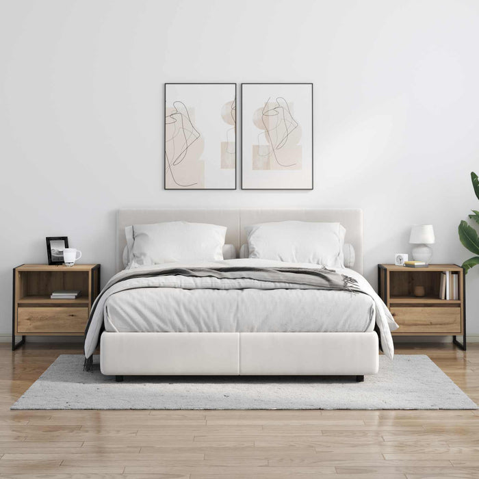 Comodino Rovere Artigianale 50 x 39,5 x 50 cm Legno multistrato 886676