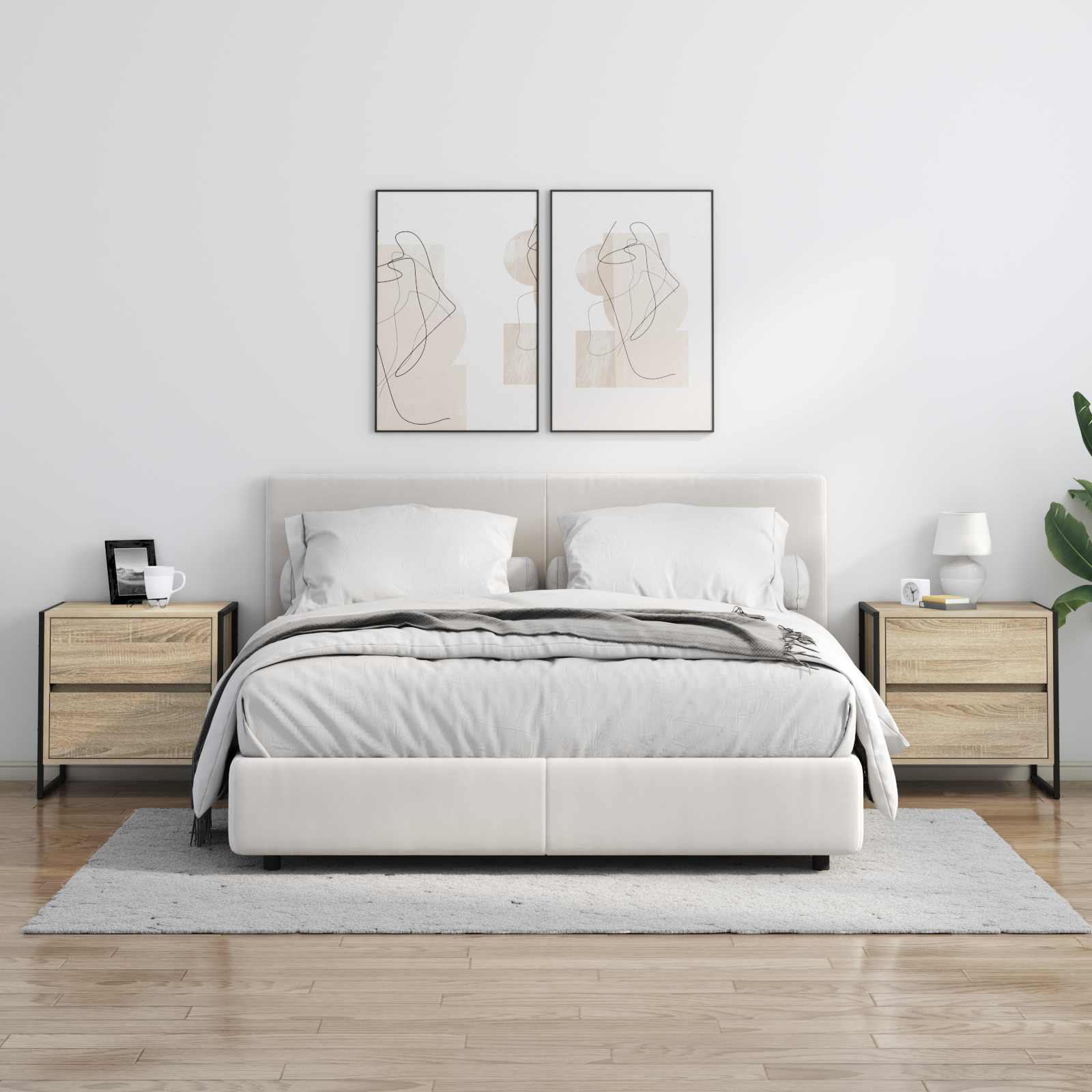 Comodino 2 pcs Sonoma 50 x 39.5 x 50 cm Legno multistrato 886681