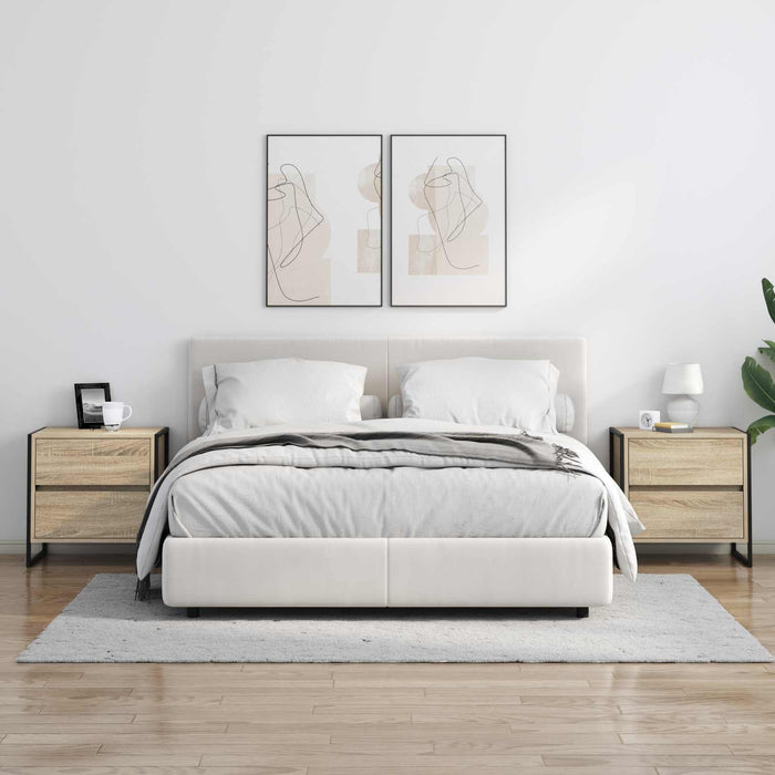 Comodino 2 pcs Sonoma 50 x 39.5 x 50 cm Legno multistrato 886681