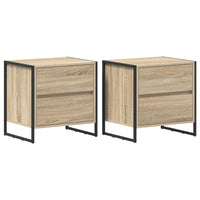 Comodino 2 pz-Set di 2 Tavolino da notte Sonoma 50 x 39.5 x 50 cm Legno multistrato