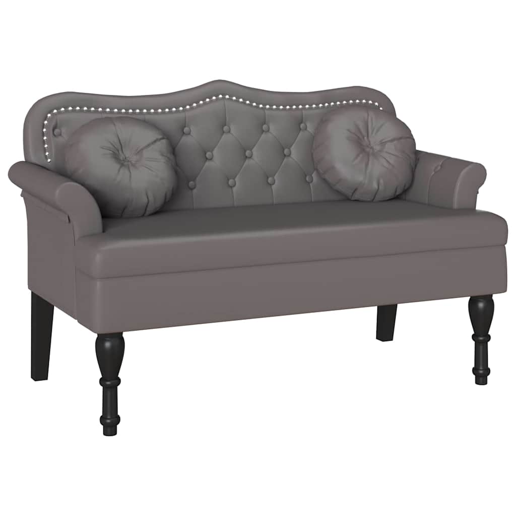 Panca Chesterfield Grigio 120,5 x 65 x 75 cm Pelle Sintetica 42019282