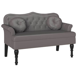Panca Chesterfield Grigio 120,5 x 65 x 75 cm Pelle Sintetica 42019282
