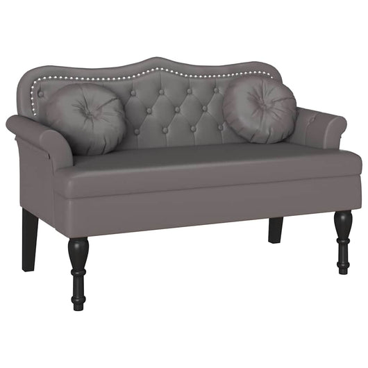 Panca Chesterfield Grigio 120,5 x 65 x 75 cm Pelle Sintetica 42019282