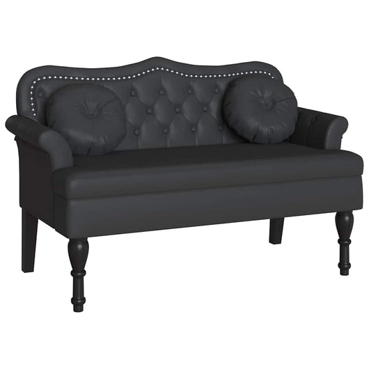 Panca Chesterfield Nero 120,5 x 65 x 75 cm Pelle Sintetica 42019284