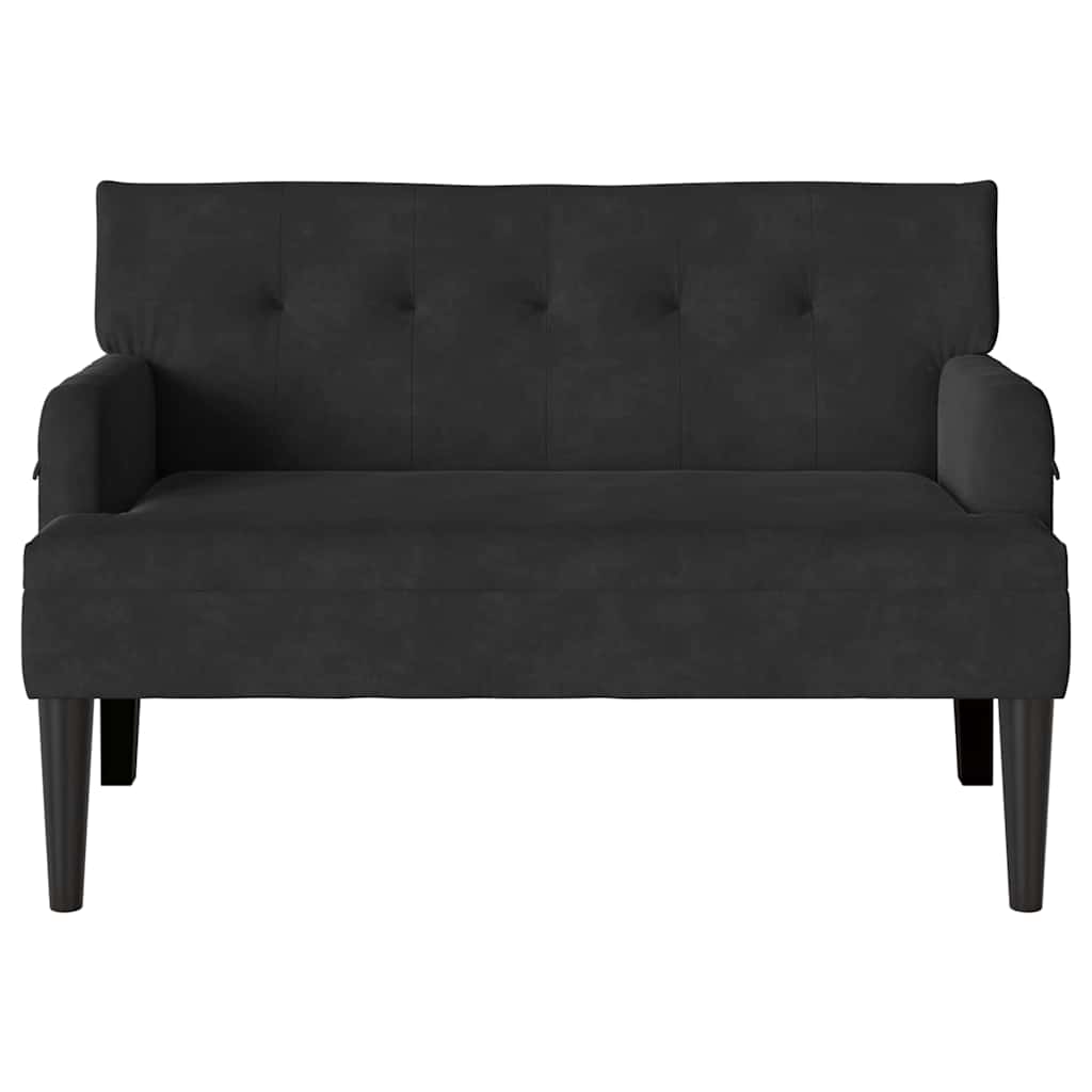 Panca Chesterfield Nero 112 x 65.5 x 75 cm Velluto 42019291