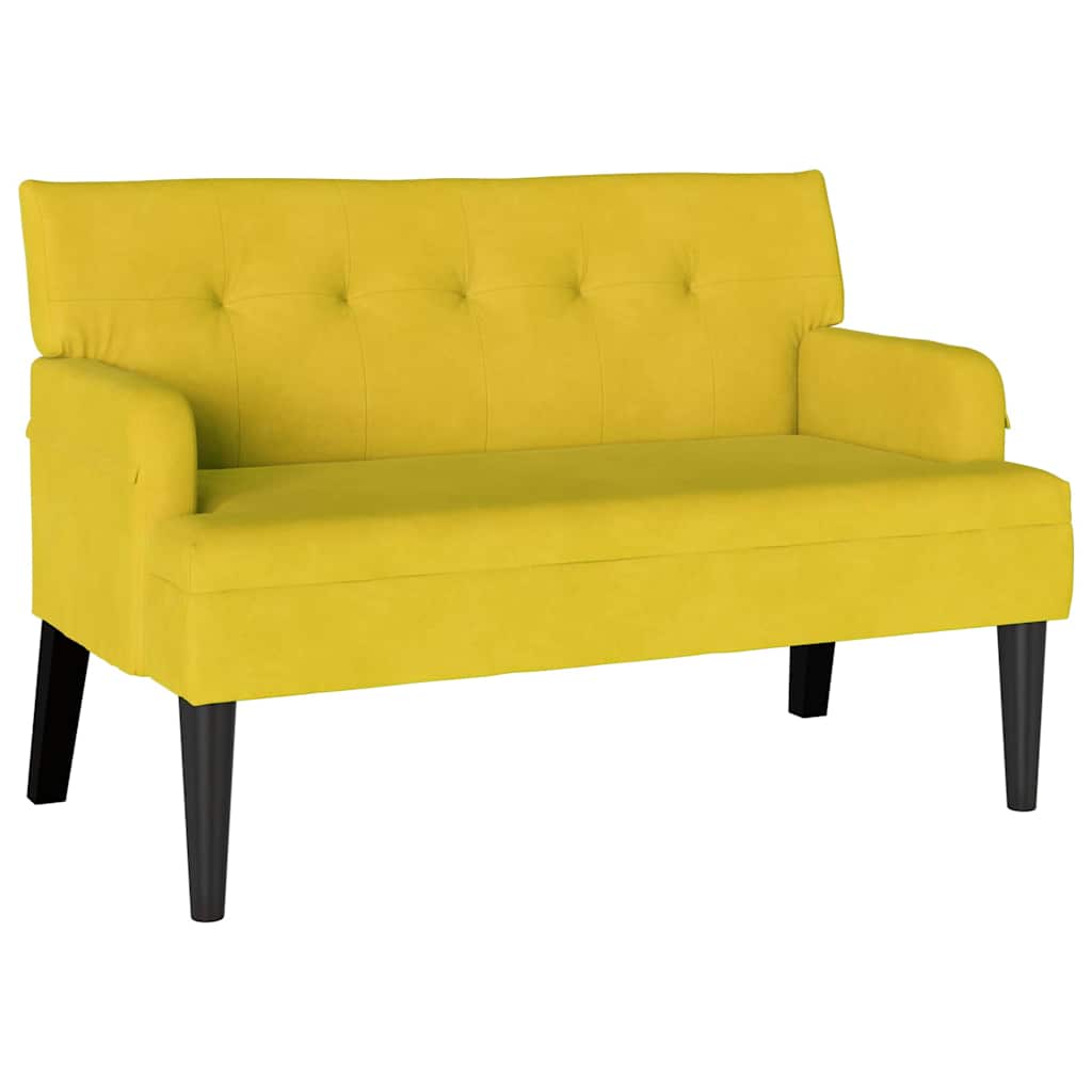 Panca Chesterfield Giallo 112 x 65.5 x 75 cm Velluto 42019292
