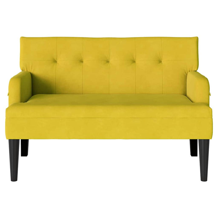 Panca Chesterfield Giallo 112 x 65.5 x 75 cm Velluto 42019292