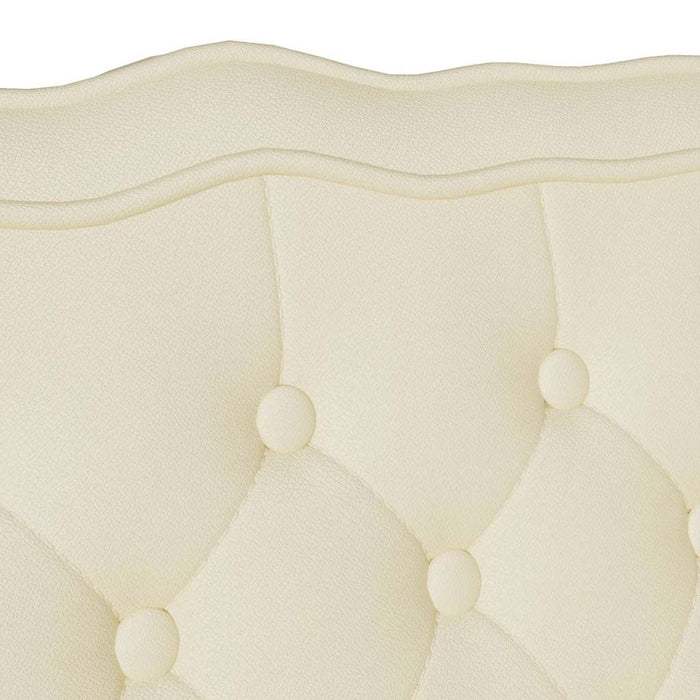 Panca Chesterfield Crema 119.5 x 64.5 x 75 cm Pelle Sintetica 42019295