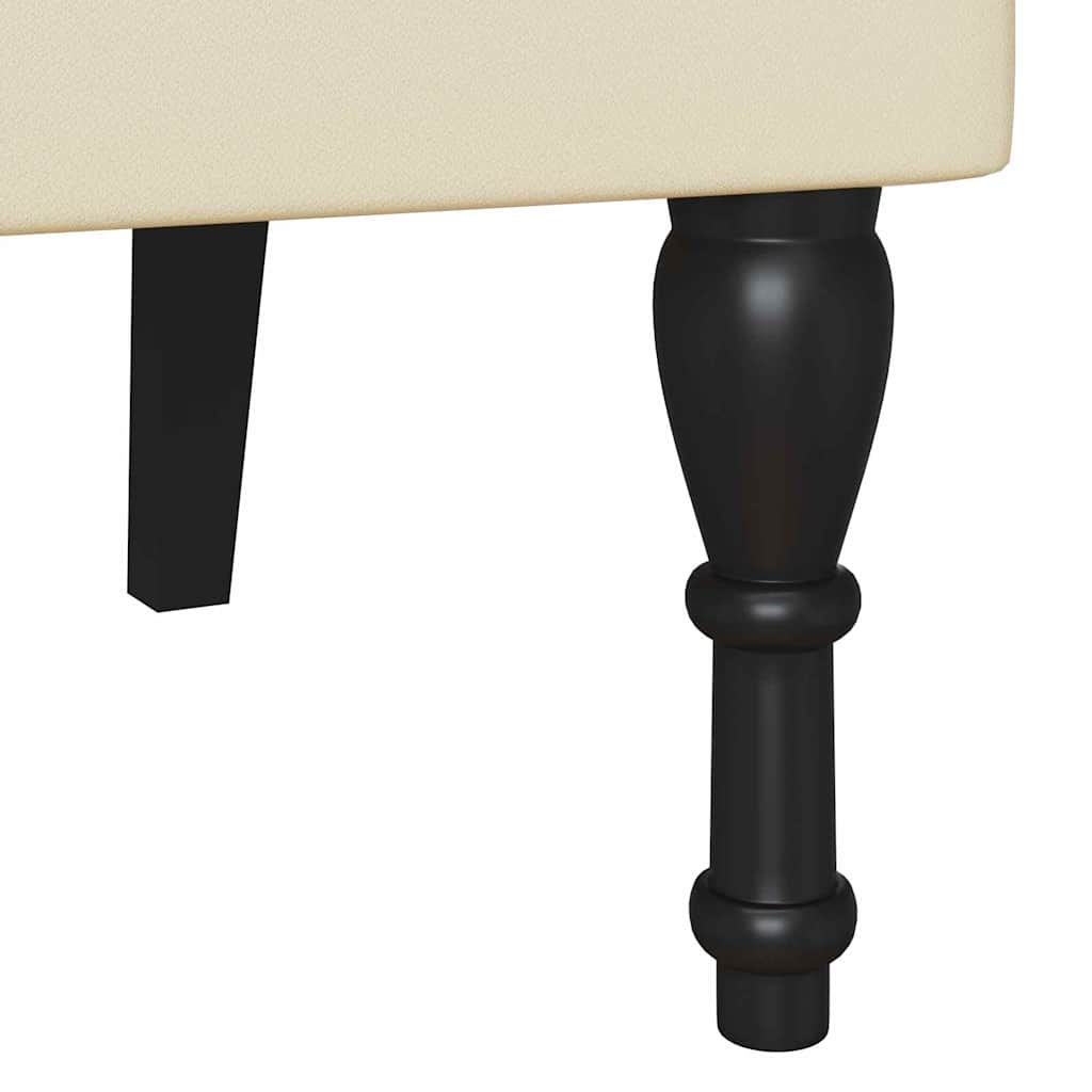 Panca Chesterfield Crema 119.5 x 64.5 x 75 cm Pelle Sintetica 42019295