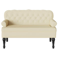 Panca Chesterfield Crema 119.5 x 64.5 x 75 cm Pelle Sintetica 42019295