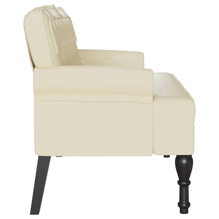 Panca Chesterfield Crema 119.5 x 64.5 x 75 cm Pelle Sintetica 42019295