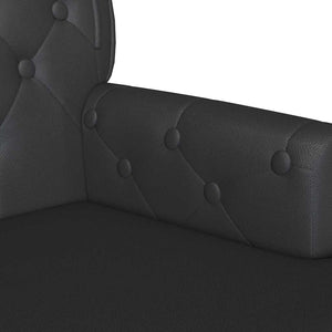 Panca Chesterfield Nero 119.5 x 64.5 x 75 cm Pelle Sintetica 42019299