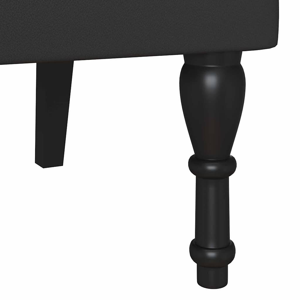 Panca Chesterfield Nero 119.5 x 64.5 x 75 cm Pelle Sintetica 42019299