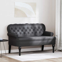 Panca Chesterfield Nero 119.5 x 64.5 x 75 cm Pelle Sintetica 42019299