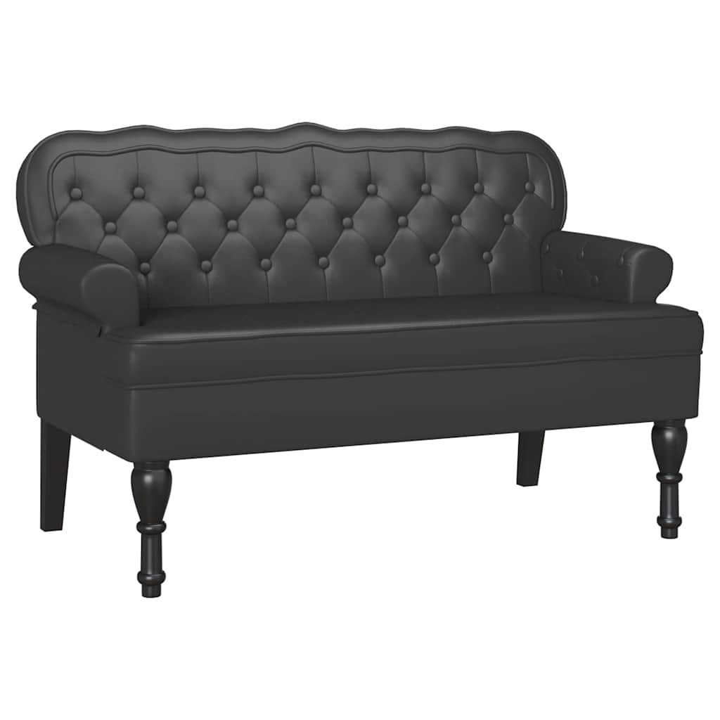 Panca Chesterfield Nero 119.5 x 64.5 x 75 cm Pelle Sintetica 42019299