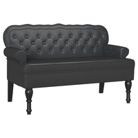 Panca Chesterfield Nero 119.5 x 64.5 x 75 cm Pelle Sintetica 42019299