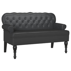 Panca Chesterfield Nero 119.5 x 64.5 x 75 cm Pelle Sintetica 42019299