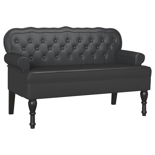 Panca Chesterfield Nero 119.5 x 64.5 x 75 cm Pelle Sintetica 42019299