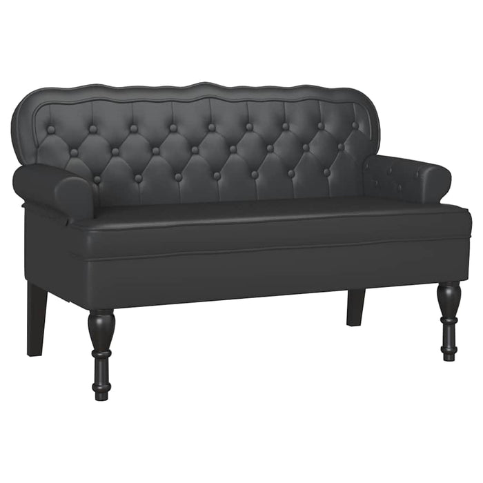 Panca Chesterfield Nero 119.5 x 64.5 x 75 cm Pelle Sintetica 42019299