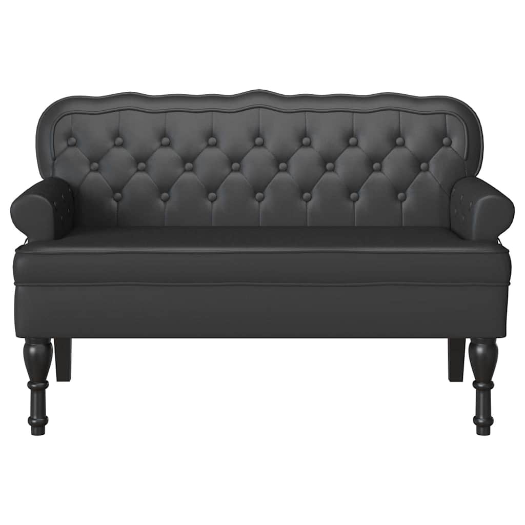 Panca Chesterfield Nero 119.5 x 64.5 x 75 cm Pelle Sintetica 42019299