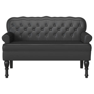 Panca Chesterfield Nero 119.5 x 64.5 x 75 cm Pelle Sintetica 42019299