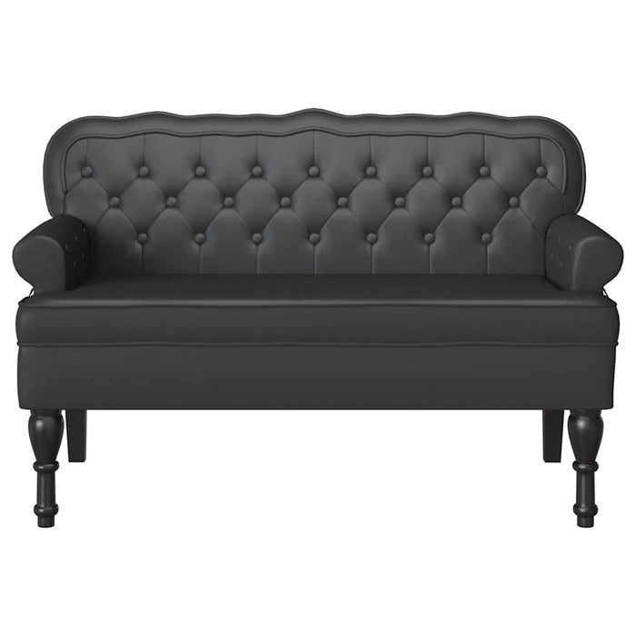 Panca Chesterfield Nero 119.5 x 64.5 x 75 cm Pelle Sintetica 42019299