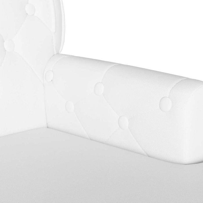 Panca Chesterfield Bianco 119.5 x 64.5 x 75 cm Pelle Sintetica 42019300