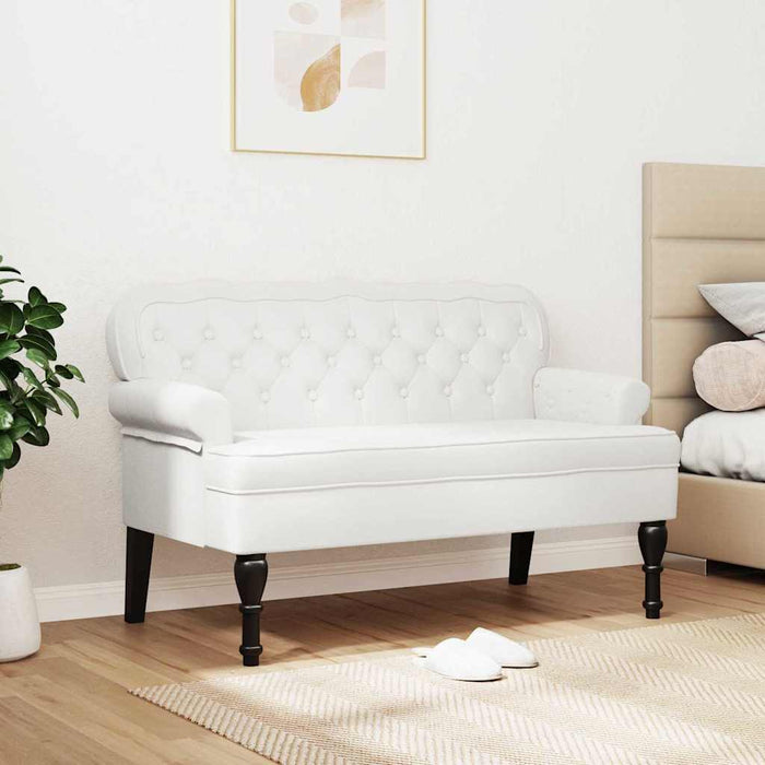 Panca Chesterfield Bianco 119.5 x 64.5 x 75 cm Pelle Sintetica 42019300