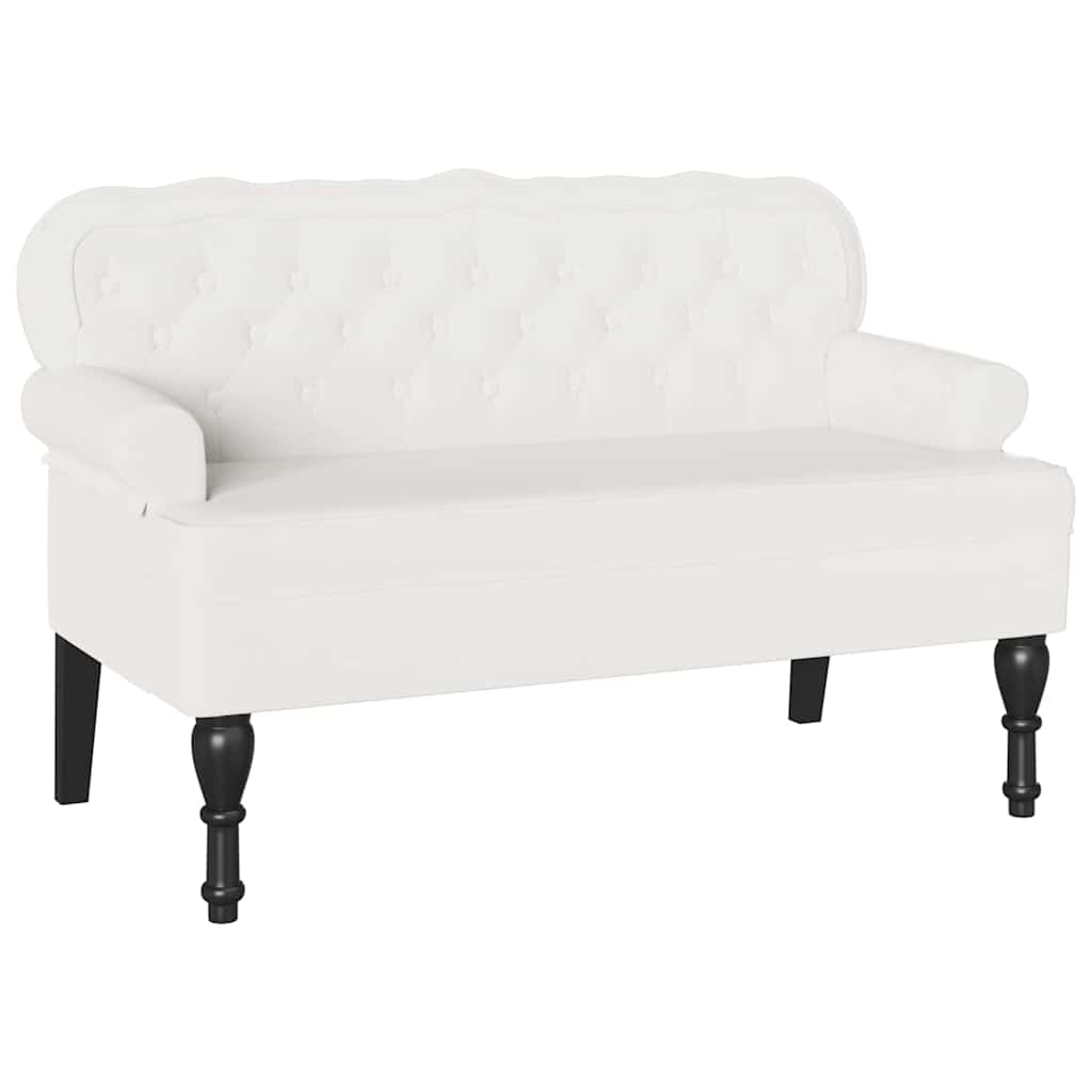 Panca Chesterfield Bianco 119.5 x 64.5 x 75 cm Pelle Sintetica 42019300