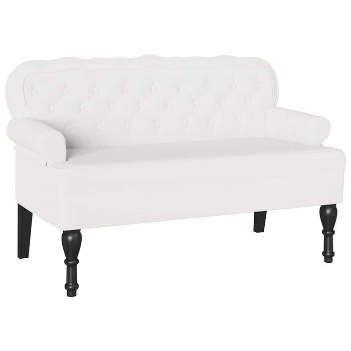 Panca Chesterfield Bianco 119.5 x 64.5 x 75 cm Pelle Sintetica 42019300