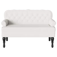 Panca Chesterfield Bianco 119.5 x 64.5 x 75 cm Pelle Sintetica 42019300