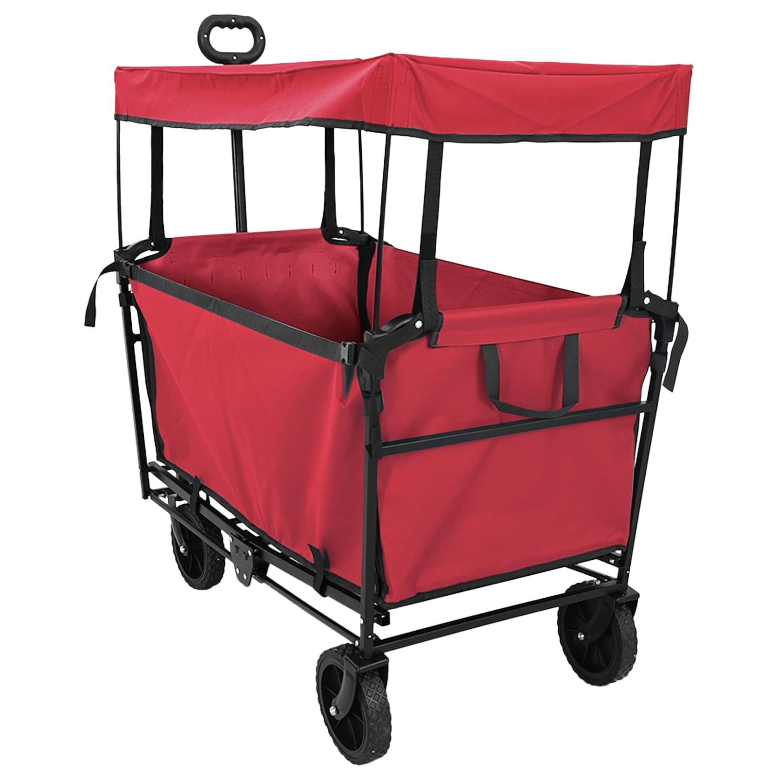 Carrello a Mano Pieghevole Rosso 105 x 56.5 x 116 cm