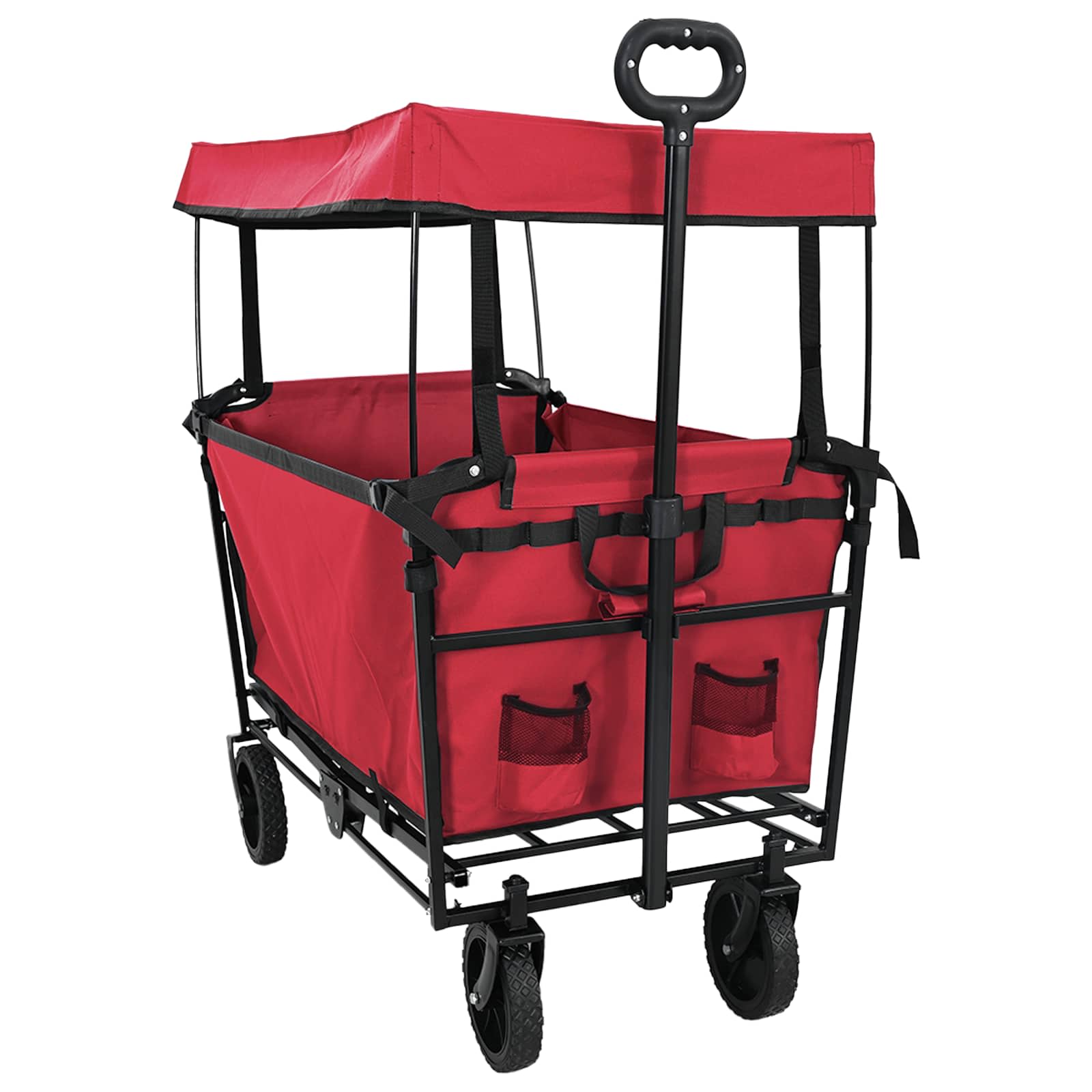 Carrello a Mano Pieghevole Rosso 105 x 56.5 x 116 cm