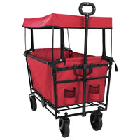 Carrello a Mano Pieghevole Rosso 105 x 56.5 x 116 cm