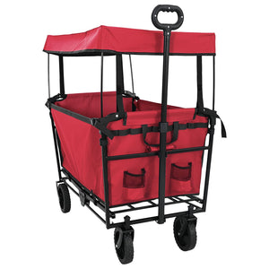 Carrello a Mano Pieghevole Rosso 105 x 56.5 x 116 cm