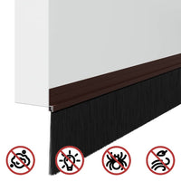 Spazzole per porte autoadesive 2 pcs Marrone 100 cm 42019416