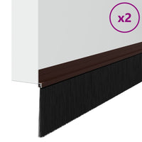 Spazzole per porte autoadesive 2 pcs Marrone 100 cm 42019416
